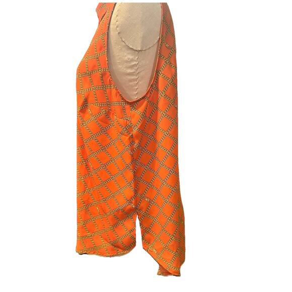 Michael Kors orange women’s blouse with chain design Large - Picture 6 of 6